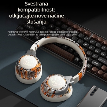 Bluetooth 5.4 gaming slušalice za glavu, domet do 10 m, stereo, trajanje baterije preko 8 sati