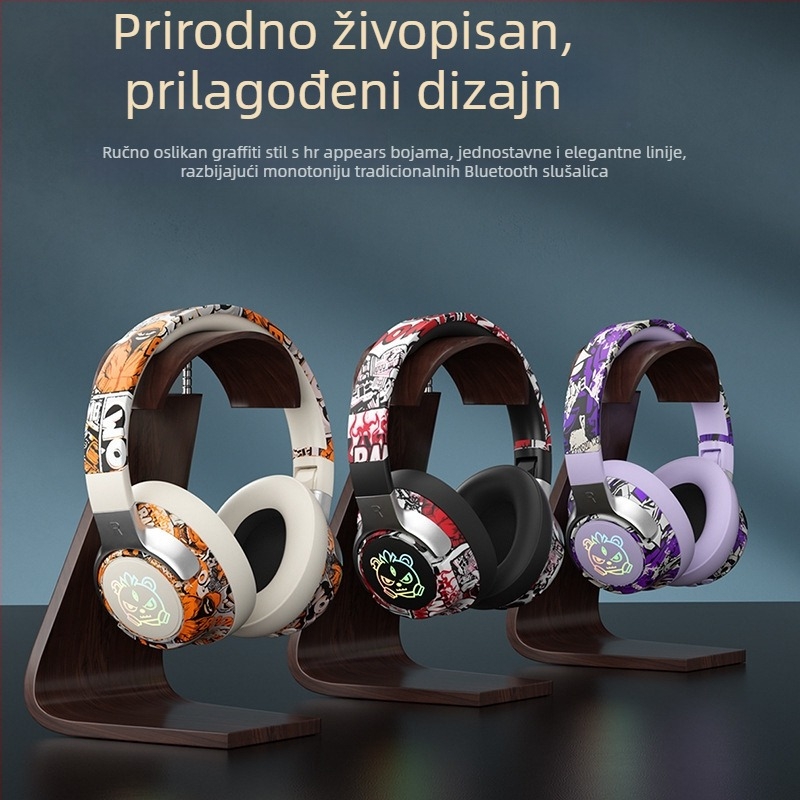 Bluetooth 5.4 gaming slušalice za glavu, domet do 10 m, stereo, trajanje baterije preko 8 sati