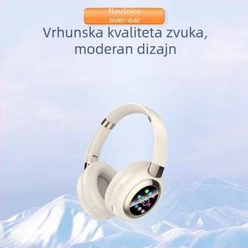 Bežični Bluetooth headset za glavu sa zaslonom – za uredsku glazbu, doseg 10 m, Bluetooth 5.4, trajanje baterije više od 8 sati, stereo zvuk