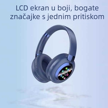 Bežični Bluetooth headset za glavu sa zaslonom – za uredsku glazbu, doseg 10 m, Bluetooth 5.4, trajanje baterije više od 8 sati, stereo zvuk