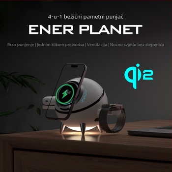 3-u-1 magnetski bežični punjač za telefon, sat i slušalice - CBT-60Q, QI2 certificiran, PD brzo punjenje, 20W izlaz