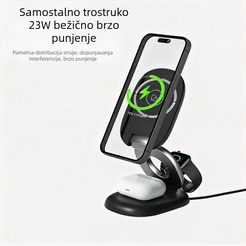 15W magnetski bežični punjač — Stanica brzog punjenja s izlazom 15W, magnetsko punjenje, 5V/2A, 9V/2A, 12V/2A