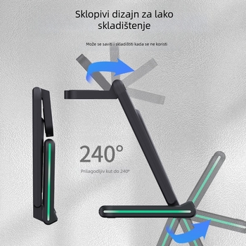 Sklopivi bežični punjač 5-u-1 s noćnim svjetlom, Qi 15W brzo bežično punjenje za telefon, sat i slušalice