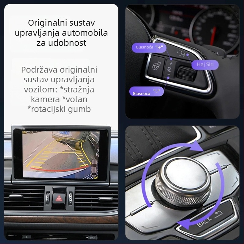 Bežični CarPlay/Android Auto adapter za Audi - EC13-C, dvostruki jezgreni CPU, 1GB RAM, bežično sučelje, kapacitivni zaslon