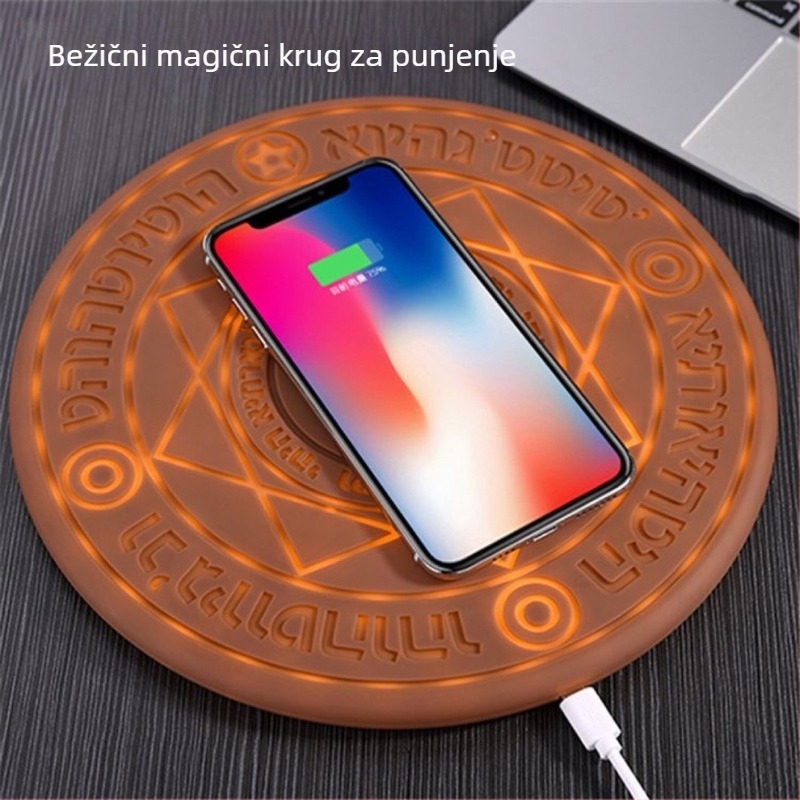 10W bežični punjač PD brzo punjenje, kružni disk, CE/FCC/RoHS, prilagodljiv