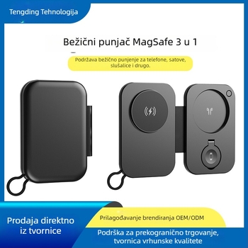 Magnetični sklopivi bežični punjač 3-u-1 za iPhone, Apple Watch i slušalice, 15W, QC 3.0, 3A