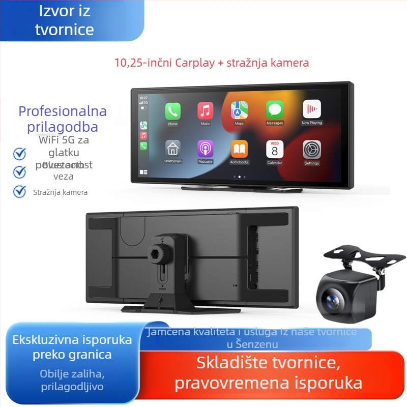 Bežični CarPlay dash cam CP13, 1080p, Android OS, kapacitivni zaslon, univerzalna kompatibilnost