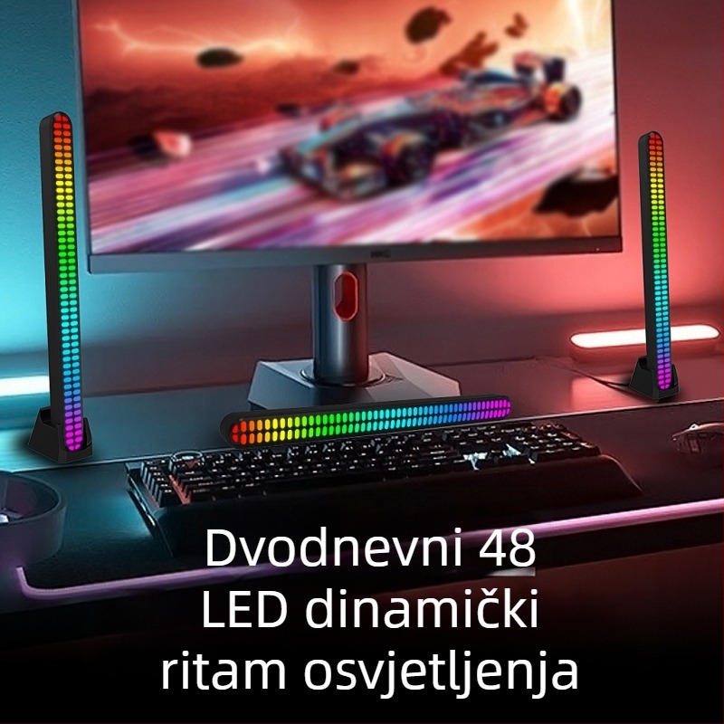 Ritamno ambijentalno svjetlo s audio-reakcijom za unutarnje uređenje auta i stolnog računala, upravljanje aplikacijom, napajanje Type-C, pametna svjetlost