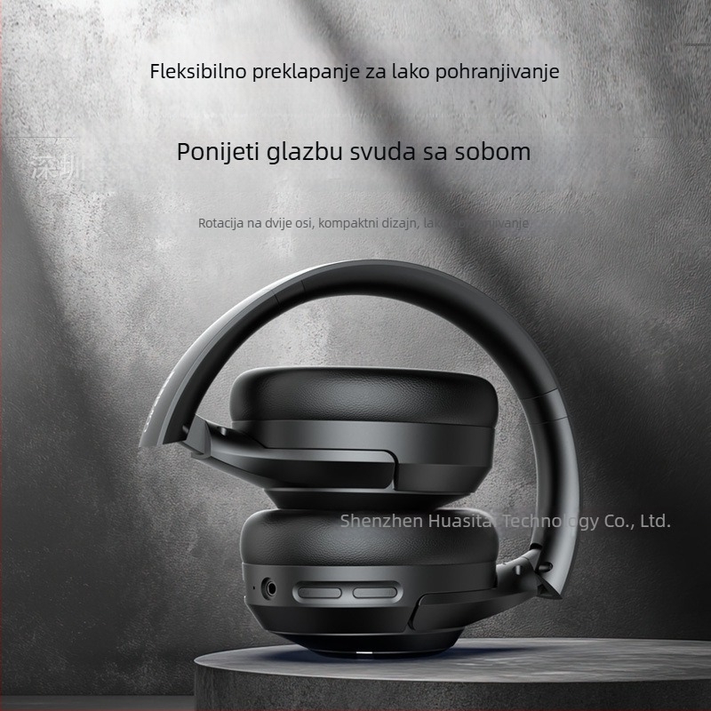 Bežične slušalice s aktivnim otklanjanjem šuma, Bluetooth 5.4, 8 sati baterije, sklopive, prilagodljiv logo