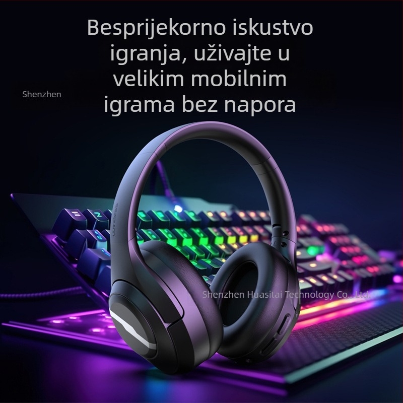 Bežične slušalice s aktivnim otklanjanjem šuma, Bluetooth 5.4, 8 sati baterije, sklopive, prilagodljiv logo