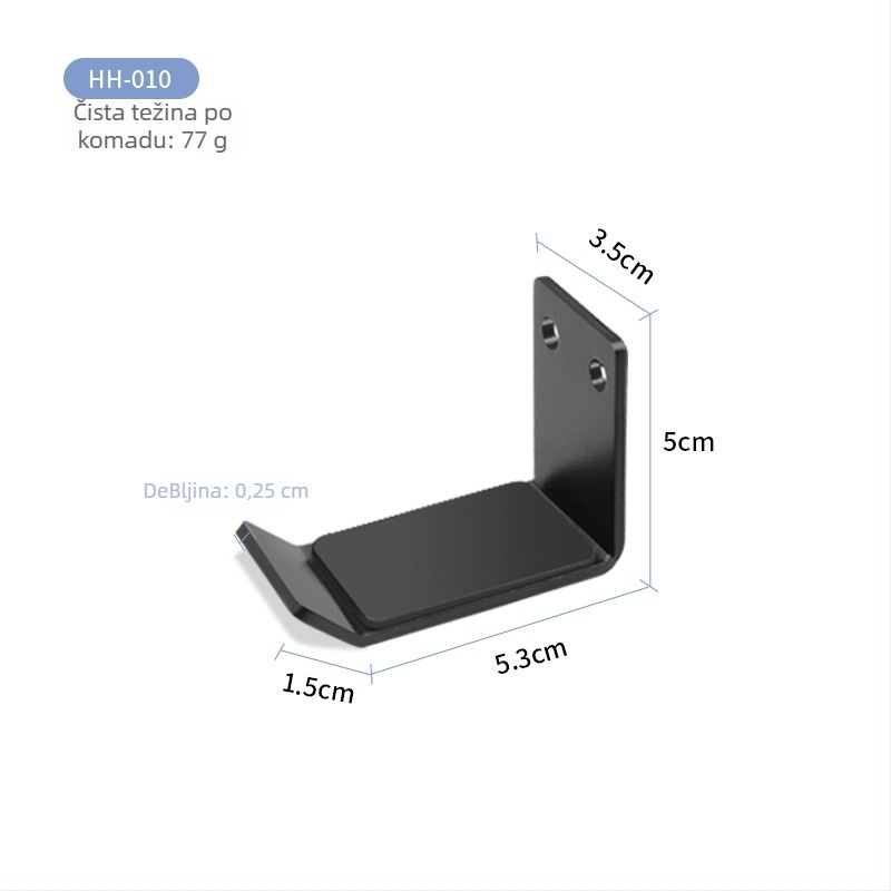 Stalak za slušalice na stol, metalni, HH-009, bez bušenja, univerzalna kompatibilnost