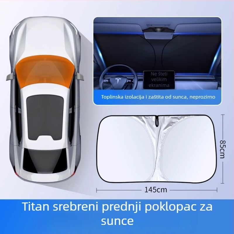 Auto sjenilo za stražnje staklo s ugrađenom instalacijom, univerzalna kompatibilnost, mogućnost prilagodbe i tiskanje logotipa, metalna legura