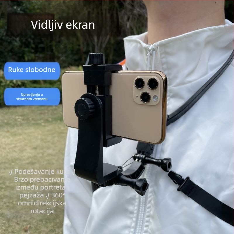 Držač za telefon na vratu za POV snimanje i solo vlog — plastično kućište, IP stil
