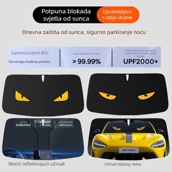 Automobilska sjenilica za prednje staklo, neproziran zavjesa za zaštitu od sunca i topline, aluminijska folija