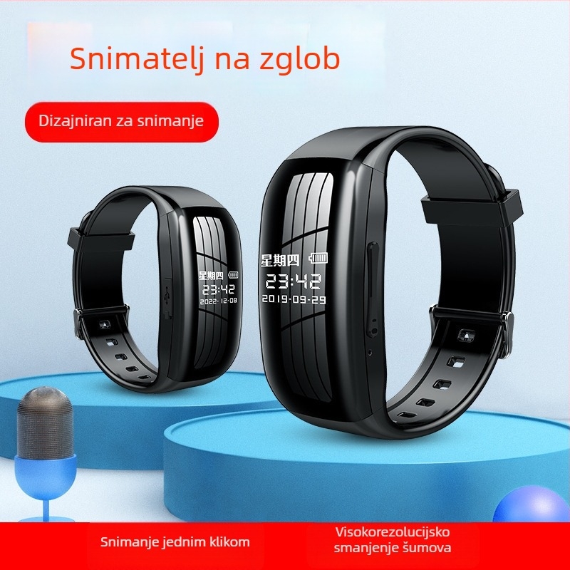 Narukvica za snimanje WAV, 1800 minuta, TF kartica, USB 2.0, bez zaslona