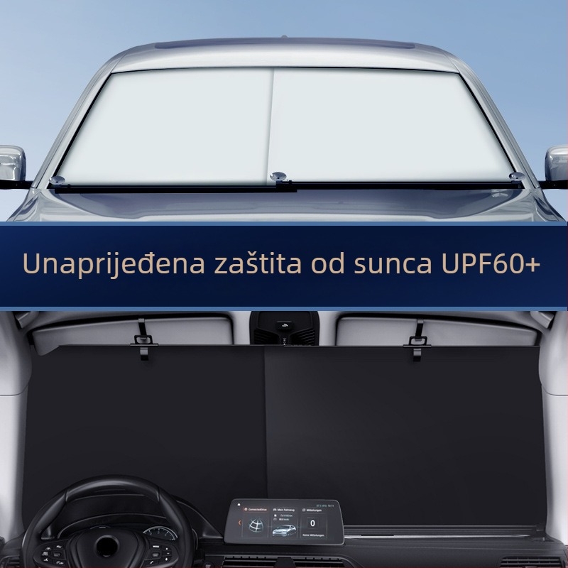 Auto sjenilo za prednje staklo, Automatska zavjesa, PVC, Ugradbena instalacija, Univerzalna kompatibilnost