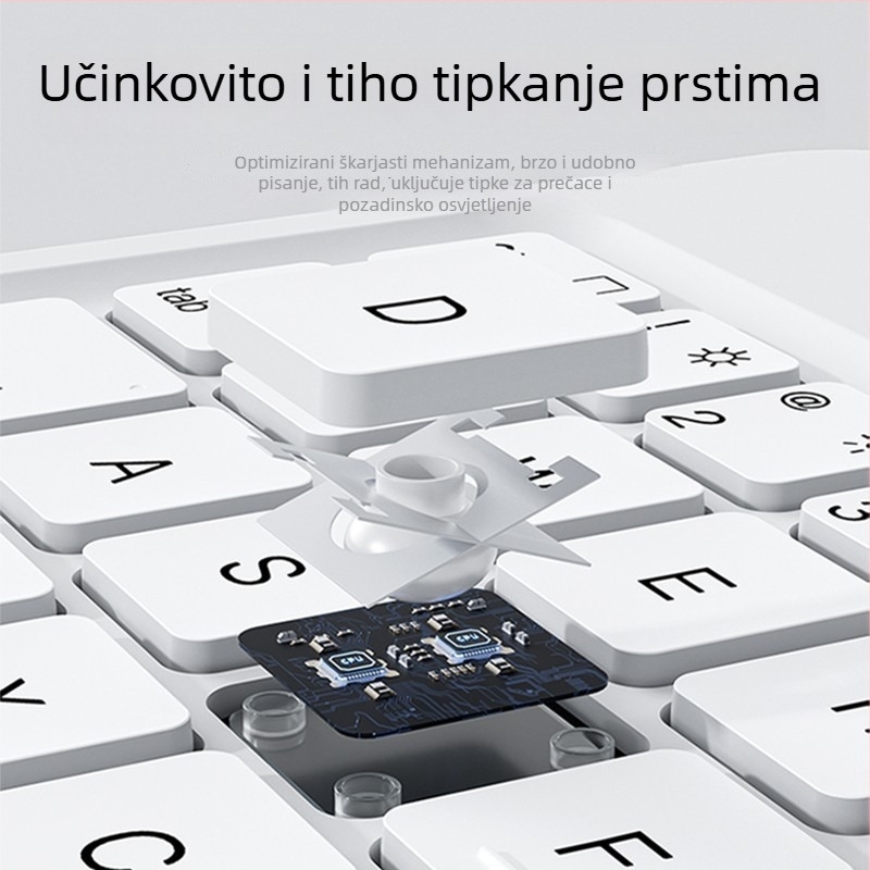 Prozirno okretno kućište za zaštitu tipkovnice s pozadinskim osvjetljenjem i stalkom za Huawei MatePad Air 12 i 11.5S