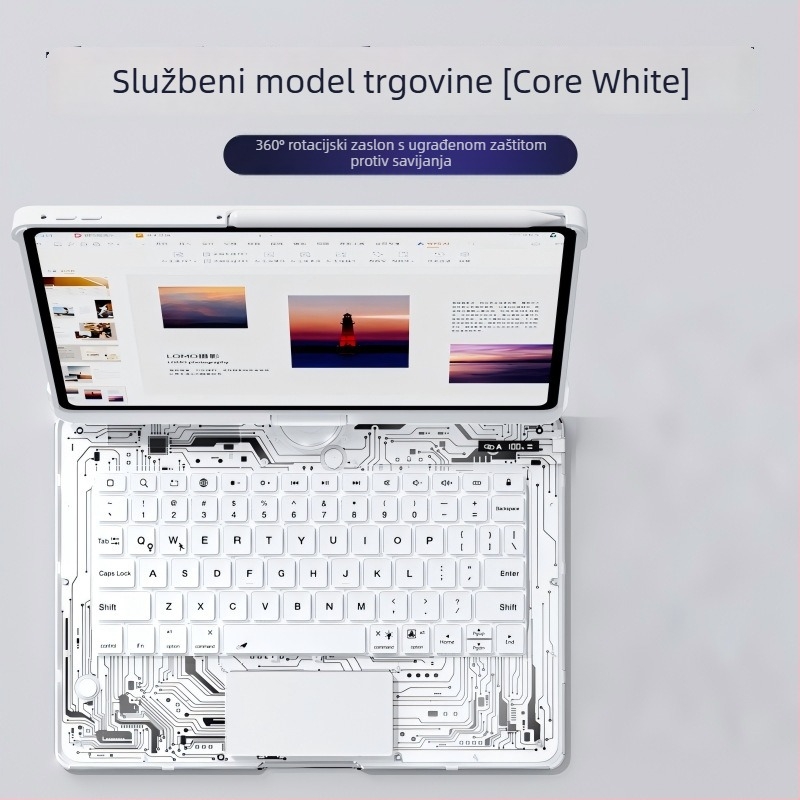 Prozirno okretno kućište za zaštitu tipkovnice s pozadinskim osvjetljenjem i stalkom za Huawei MatePad Air 12 i 11.5S