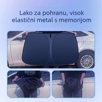 Jasdy Univerzalni auto sunshade za prednje staklo, aluminijska folija, karirani uzorak, jednostavan dizajn, ugradnja karticom