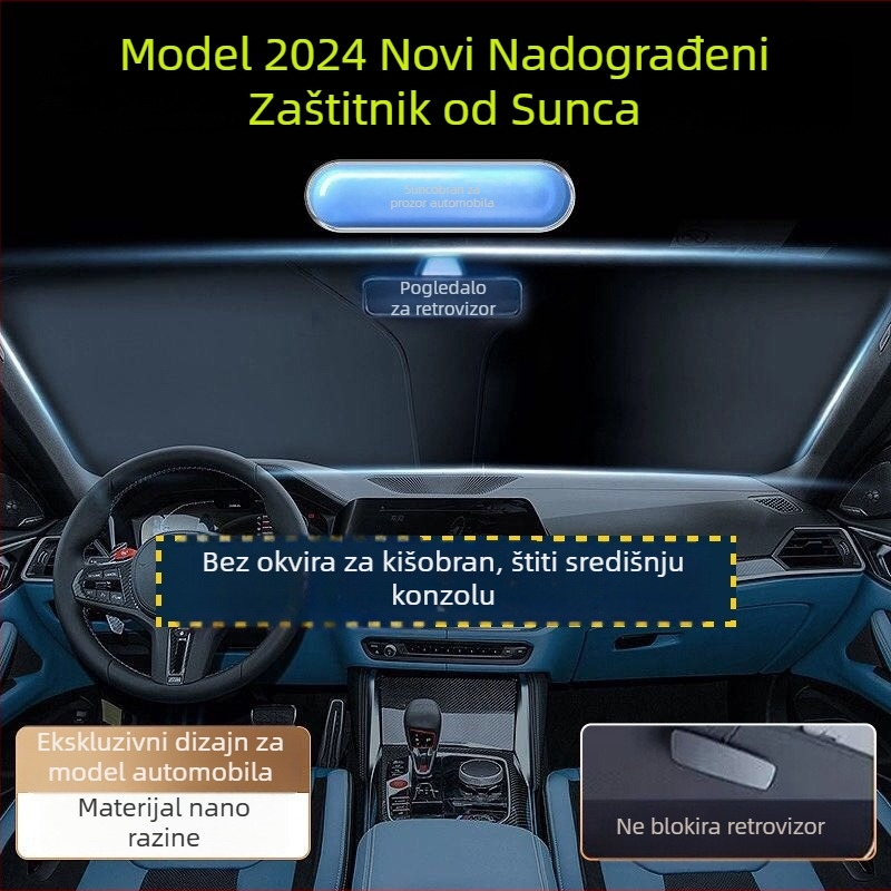 Jasdy Univerzalni auto sunshade za prednje staklo, aluminijska folija, karirani uzorak, jednostavan dizajn, ugradnja karticom