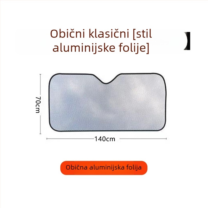 Jasdy Univerzalni auto sunshade za prednje staklo, aluminijska folija, karirani uzorak, jednostavan dizajn, ugradnja karticom