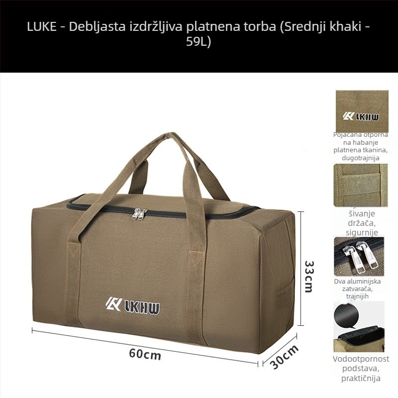 Ruke Vanjska Deblja Platnena Torba Za Kampiranje I Putovanja – Kapacitet 56–75L, Otporna Na Habanje, Unutarnja Podstava Poliester