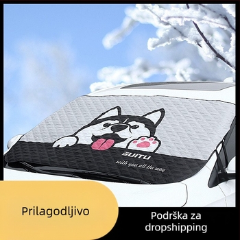 Automobilska snježna zaštita od aluminijske folije, debeli karikaturalni stil, ugrađena instalacija, universalna kompatibilnost