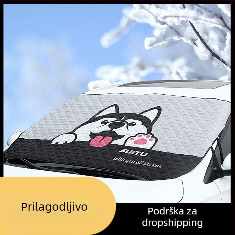 Automobilska snježna zaštita od aluminijske folije, debeli karikaturalni stil, ugrađena instalacija, universalna kompatibilnost