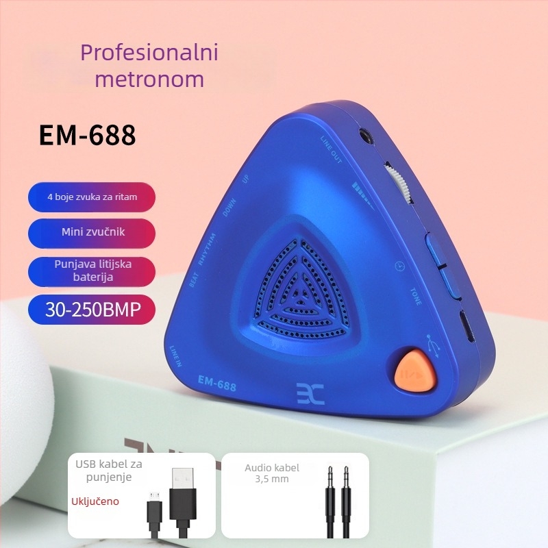Eno EM-688 Elektronički metronom s tunerom i promjenjivim tonom za klavir, gitaru, Guzheng, Pipa, Erhu i udaraljke – metronom za glazbene ispite
