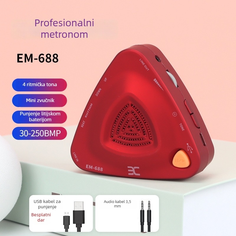 Eno EM-688 Elektronički metronom s tunerom i promjenjivim tonom za klavir, gitaru, Guzheng, Pipa, Erhu i udaraljke – metronom za glazbene ispite