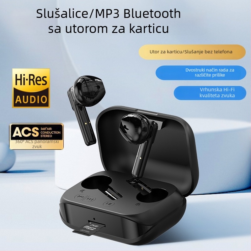 Bluetooth MP3 player s slotom za karticu, in-ear slušalice, vlastiti dizajn, dvostruki stereo zvuk