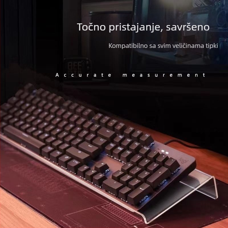 Podizni stalak za tipkovnicu s pločom za stolnu upotrebu — prozirni akril