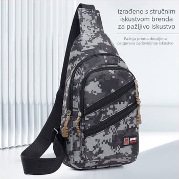 Muška torbica za prsa od Oxford platna, geometrijski uzorak, prozračna i ultra lagana, za 8-inčni laptop