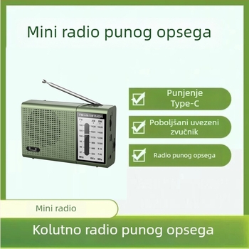 2024 novo kompaktno radio s punim rasponom za starije osobe, jednostavno za korištenje, punjivo