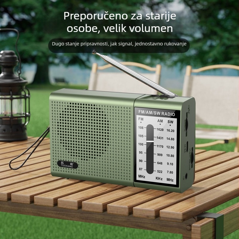 2024 novo kompaktno radio s punim rasponom za starije osobe, jednostavno za korištenje, punjivo