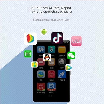 Android glazbeni player s Wi-Fi, Bluetooth, dodirnim zaslonom i podrškom za TF karticu