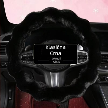 Zimska navlaka za volan od umjetnog pliša s bubble velúrom, protuklizna, univerzalna prilagodba, sladak stil