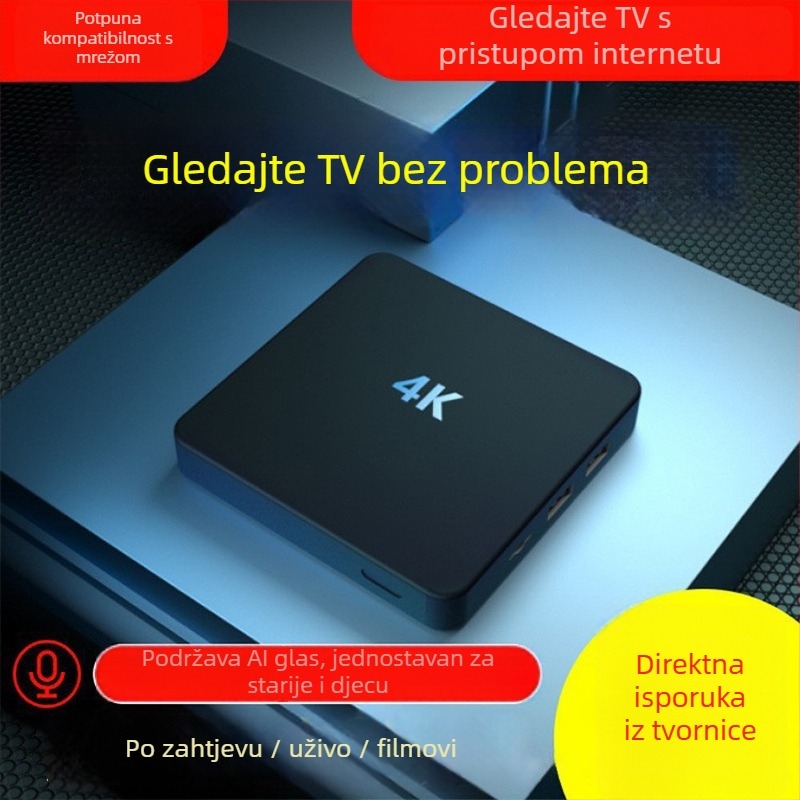 Android TV kutija s 8GB RAM, 4K izlaz, 5G dvostruki pojas Wi-Fi, USB sučelje