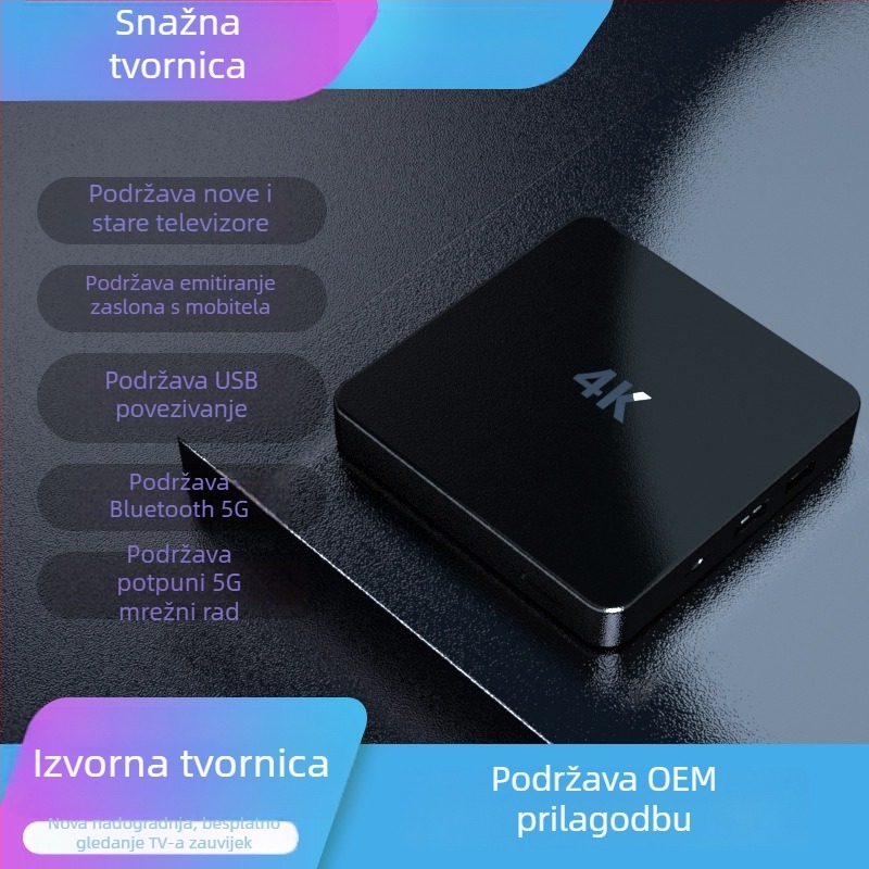 Android TV kutija s 8GB RAM, 4K izlaz, 5G dvostruki pojas Wi-Fi, USB sučelje
