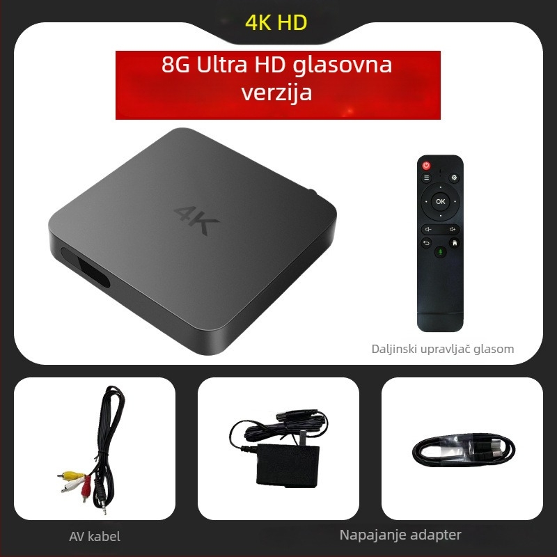 Android TV kutija s 8GB RAM, 4K izlaz, 5G dvostruki pojas Wi-Fi, USB sučelje