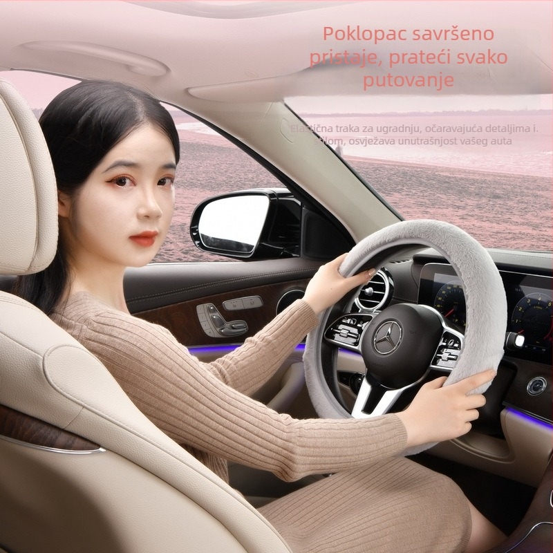 Navlaka za volan od pliša, univerzalna prilagodba, zimska upotreba, marka Jinsi