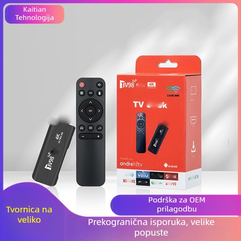 TV Box TV98 Android 5G Wi‑Fi Bluetooth, HDMI 1080p, 1GB RAM, 8GB/16GB interna memorija, procesor H313