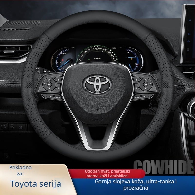 Ochemei navlaka za volan od prve sloje kože za Toyota – Univerzalna za sve sezone, Pravo koža