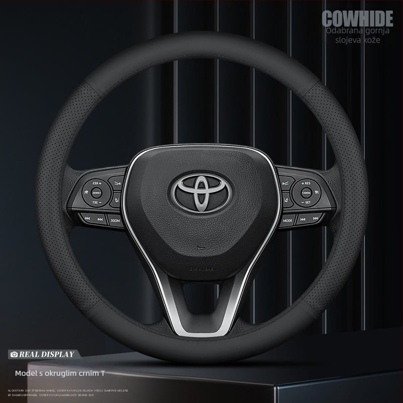Ochemei navlaka za volan od prve sloje kože za Toyota – Univerzalna za sve sezone, Pravo koža