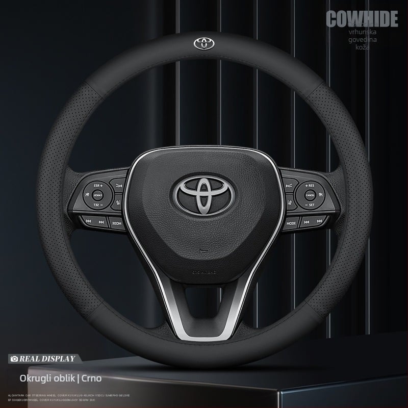 Ochemei navlaka za volan od prve sloje kože za Toyota – Univerzalna za sve sezone, Pravo koža