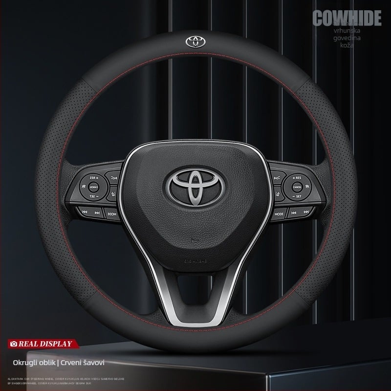 Ochemei navlaka za volan od prve sloje kože za Toyota – Univerzalna za sve sezone, Pravo koža