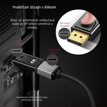 Adapter DisplayPort na HDMI, DP ulaz u HDMI izlaz, 4K UHD