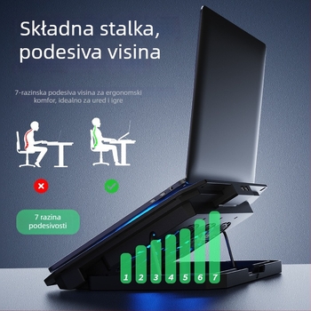 N22 laptop hladnjak s 2 ventilatora, ABS kućište, aktivno hlađenje