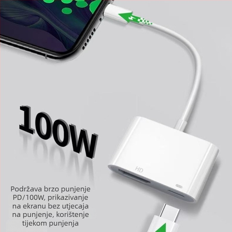 Type-C na HDMI adapter kabel – 4K podrška, HDMI sučelje, brzina 5 Gbps, duljina 0,1 m