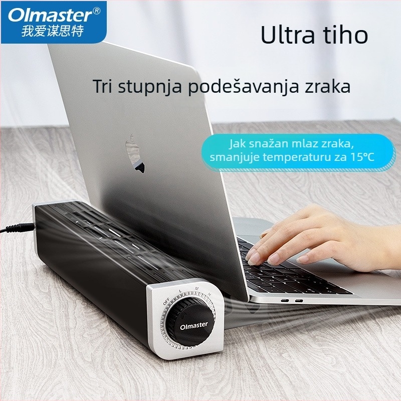 Chladić za notebook CF-1691, aluminij, hlađenje ventilatorom, kompatibilno s notebookima/ultrabookovima/PlayBook, težina 0,6 kg